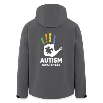 Autismus-Bewusstseins-Autismus T Shirts - Recycelte Männer Softshell-Jacke von Stanley/Stella - Anthrazit - Hinten - AI Model Male 185 light (185cm)