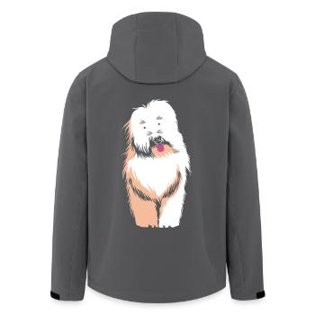 Englischer Schäferhund - Recycelte Männer Softshell-Jacke von Stanley/Stella - Anthrazit - Hinten - AI Model Male 185 light (185cm)
