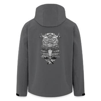 Eule - Recycelte Männer Softshell-Jacke von Stanley/Stella - Anthrazit - Hinten - AI Model Male 185 light (185cm)