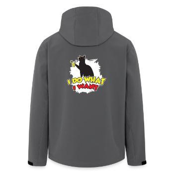 Cat shirt: I do what I want! - Men’s Recycled Softshell Jacket by Stanley/Stella - anthracite - Back - AI Model Male 185 light (185cm)