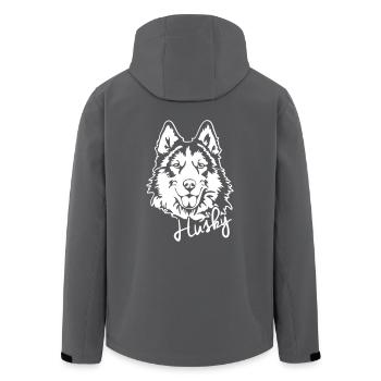 HUSKY PORTRAIT - Recycelte Männer Softshell-Jacke von Stanley/Stella - Anthrazit - Hinten - AI Model Male 185 light (185cm)