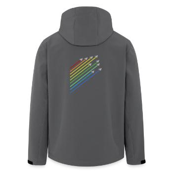 Regenbogen Papier Flugzeug Flug - Recycelte Männer Softshell-Jacke von Stanley/Stella - Anthrazit - Hinten - AI Model Male 185 light (185cm)