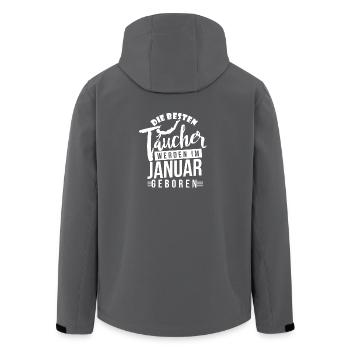 Tauchen - Taucher - Geburtstagsshirt Januar - Recycelte Männer Softshell-Jacke von Stanley/Stella - Anthrazit - Hinten - AI Model Male 185 light (185cm)