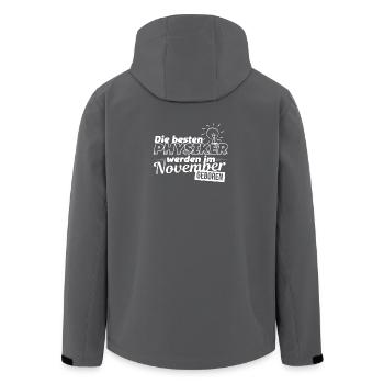 Physique - étudiant en physique - Novembre - Cadeau - Veste softshell homme en polyester recyclé Stanley/Stella - charbon - Dos - AI Model Male 185 light (185cm)