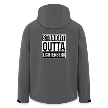 Straight Outta Lichtenberg - Recycelte Männer Softshell-Jacke von Stanley/Stella - Anthrazit - Hinten - AI Model Male 185 light (185cm)