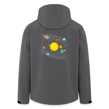 Sonnensystem - Recycelte Männer Softshell-Jacke von Stanley/Stella - Anthrazit - Hinten - AI Model Male 185 light (185cm)