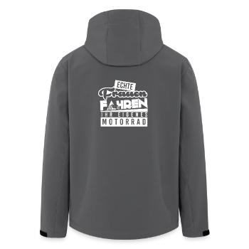 Motorrad - Biker - Motorradfahrer - Geschenk - Recycelte Männer Softshell-Jacke von Stanley/Stella - Anthrazit - Hinten - AI Model Male 185 light (185cm)