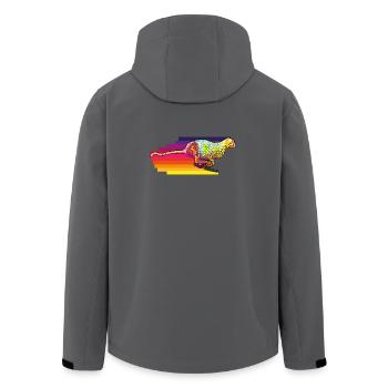 Gepart in Action - Recycelte Männer Softshell-Jacke von Stanley/Stella - Anthrazit - Hinten - AI Model Male 185 light (185cm)