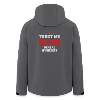 Trust me I'm a dental hygienist - Recycelte Männer Softshell-Jacke von Stanley/Stella - Anthrazit - Hinten - AI Model Male 185 light (185cm)
