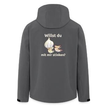 Knoblauch Knobi stinken Liebe Geschenk - Recycelte Männer Softshell-Jacke von Stanley/Stella - Anthrazit - Hinten - AI Model Male 185 light (185cm)