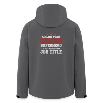 Airline Pilot because Superhero isn't a job - Recycelte Männer Softshell-Jacke von Stanley/Stella - Anthrazit - Hinten - AI Model Male 185 light (185cm)