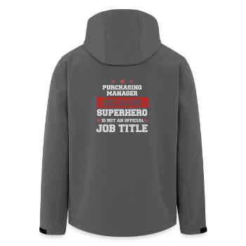 Purchasing Manager because Superhero isn't a job - Recycelte Männer Softshell-Jacke von Stanley/Stella - Anthrazit - Hinten - AI Model Male 185 light (185cm)