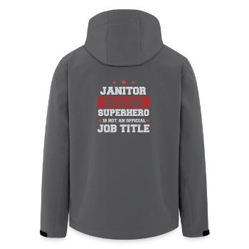 Janitor because Superhero isn't a job - Recycelte Männer Softshell-Jacke von Stanley/Stella - Anthrazit - Hinten - AI Model Male 185 light (185cm)