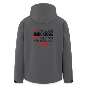 Deutsche Dogge Hunde Shirt Geschenk - Recycelte Männer Softshell-Jacke von Stanley/Stella - Anthrazit - Hinten - AI Model Male 185 light (185cm)