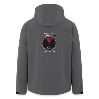 Wine is my valentine. Valentine wine - Men’s Recycled Softshell Jacket by Stanley/Stella - anthracite - Back - AI Model Male 185 light (185cm)