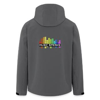 Music speaks - Die Musik hat das Sagen - Recycelte Männer Softshell-Jacke von Stanley/Stella - Anthrazit - Hinten - AI Model Male 185 light (185cm)