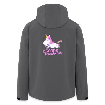 escape from reality - Recycelte Männer Softshell-Jacke von Stanley/Stella - Anthrazit - Hinten - AI Model Male 185 light (185cm)