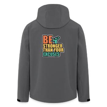 Be stonger than excuses - Men’s Recycled Softshell Jacket by Stanley/Stella - anthracite - Back - AI Model Male 185 light (185cm)