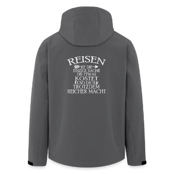 Auf Reisen Gehen Weltreise Reise Geschenk Hobby - Recycelte Männer Softshell-Jacke von Stanley/Stella - Anthrazit - Hinten - AI Model Male 185 light (185cm)