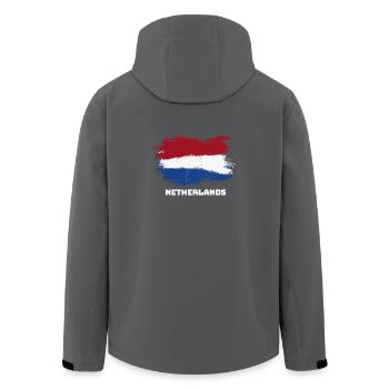 Niederlande Holland Fahne Flagge - Recycelte Männer Softshell-Jacke von Stanley/Stella - Anthrazit - Hinten - AI Model Male 185 light (185cm)