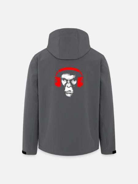 Gorilla mit Kopfhörer - Affe Musik Bass Geschenk - Recycelte Männer Softshell-Jacke von Stanley/Stella - Anthrazit