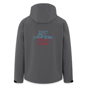 Cheap Pork Hot Steak - Schwein Steak - Recycelte Männer Softshell-Jacke von Stanley/Stella - Anthrazit - Hinten - AI Model Male 185 light (185cm)