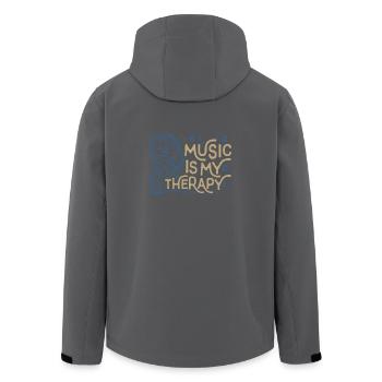 Die Musik ist meine Therapy Leben - Recycelte Männer Softshell-Jacke von Stanley/Stella - Anthrazit - Hinten - AI Model Male 185 light (185cm)