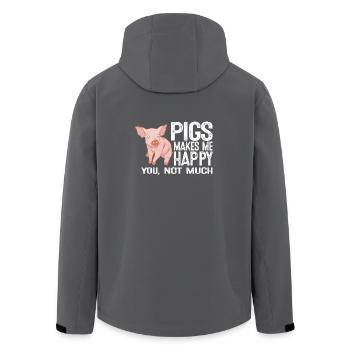 Les porcs me rendent heureux que vous faites pas tant - Veste softshell homme en polyester recyclé Stanley/Stella - charbon - Dos - AI Model Male 185 light (185cm)