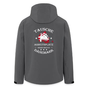 TAUSCHE ARBEITSPLATZ GEGEN HAUS IN DÄNEMARK - Recycelte Männer Softshell-Jacke von Stanley/Stella - Anthrazit - Hinten - AI Model Male 185 light (185cm)