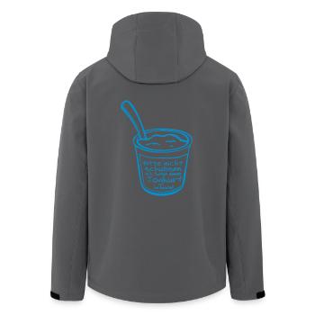 Bitte nicht schubsen ich habe Joghurt im Beutel - Recycelte Männer Softshell-Jacke von Stanley/Stella - Anthrazit - Hinten - AI Model Male 185 light (185cm)