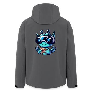 Alien Sci-Fi VR Pizza Party, Alien Amusement - Men’s Recycled Softshell Jacket by Stanley/Stella - anthracite - Back - AI Model Male 185 light (185cm)