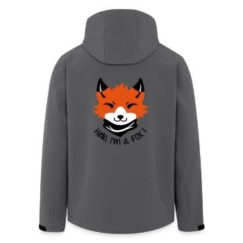 Hallo, ich bin ein Fuchs! - Recycelte Männer Softshell-Jacke von Stanley/Stella - Anthrazit - Hinten - AI Model Male 185 light (185cm)