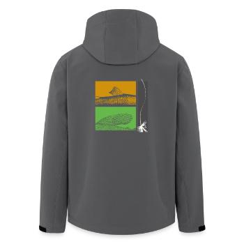 Modell 26 - Forelle und Äsche - Recycelte Männer Softshell-Jacke von Stanley/Stella - Anthrazit - Hinten - AI Model Male 185 light (185cm)