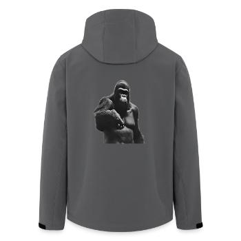König des Dschungels - Gorilla - Recycelte Männer Softshell-Jacke von Stanley/Stella - Anthrazit - Hinten - AI Model Male 185 light (185cm)