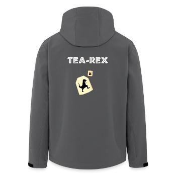 Tea Rex - Tee Rex / Geschenk Idee - Recycelte Männer Softshell-Jacke von Stanley/Stella - Anthrazit - Hinten - AI Model Male 185 light (185cm)
