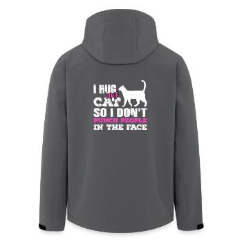 Katze T-Shirt Geschenk Idee Lustig Sprüche Humor - Recycelte Männer Softshell-Jacke von Stanley/Stella - Anthrazit - Hinten - AI Model Male 185 light (185cm)