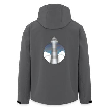 Leuchtturm - Recycelte Männer Softshell-Jacke von Stanley/Stella - Anthrazit - Hinten - AI Model Male 185 light (185cm)