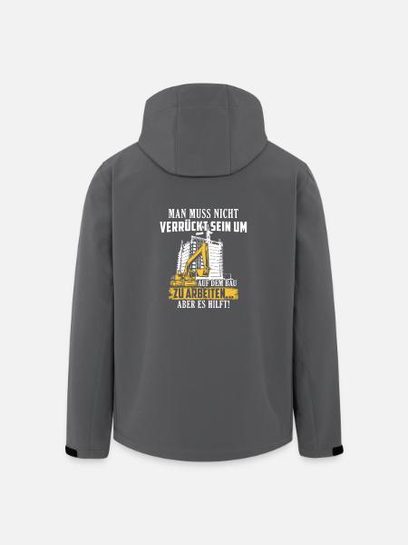 Bauarbeiter · Baustelle · Bagger · Verrückt sein - Recycelte Männer Softshell-Jacke von Stanley/Stella - Anthrazit