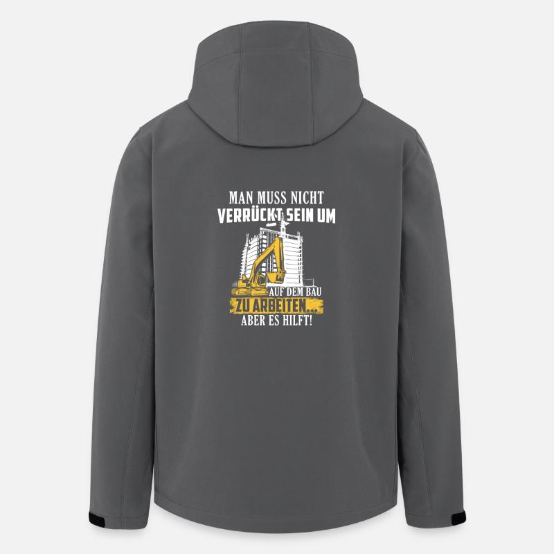 Bauarbeiter · Baustelle · Bagger · Verrückt sein - Recycelte Männer Softshell-Jacke von Stanley/Stella - Anthrazit