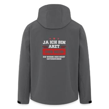 Ja ich bin Arzt und werde dich nicht untersuchen! - Recycelte Männer Softshell-Jacke von Stanley/Stella - Anthrazit - Hinten - AI Model Male 185 light (185cm)