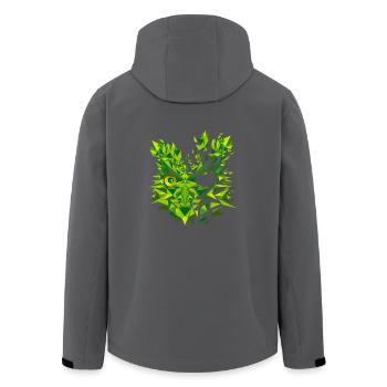 Eule Grün - Recycelte Männer Softshell-Jacke von Stanley/Stella - Anthrazit - Hinten - AI Model Male 185 light (185cm)