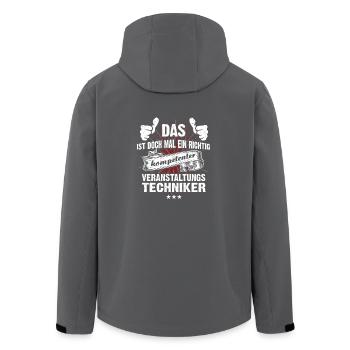 Männer-T-Shirt Beruf Veranstaltungstechniker - Recycelte Männer Softshell-Jacke von Stanley/Stella - Anthrazit - Hinten - AI Model Male 185 light (185cm)