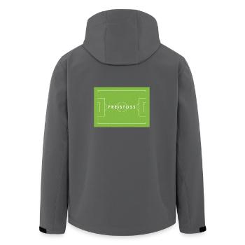 FREISTOSS - Fußball Statement - Recycelte Männer Softshell-Jacke von Stanley/Stella - Anthrazit - Hinten - AI Model Male 185 light (185cm)