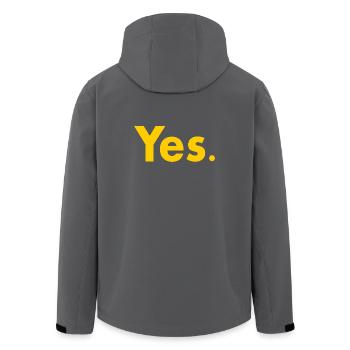 Yes - Recycelte Männer Softshell-Jacke von Stanley/Stella - Anthrazit - Hinten - AI Model Male 185 light (185cm)