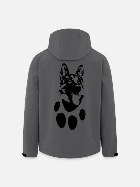 Schäferhund Kopf u. Pfote Design für Shirt u Hoody - Recycelte Männer Softshell-Jacke von Stanley/Stella - Anthrazit