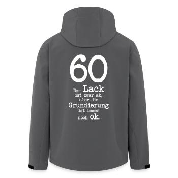 sechzigster Geburtstag - Recycelte Männer Softshell-Jacke von Stanley/Stella - Anthrazit - Hinten - AI Model Male 185 light (185cm)
