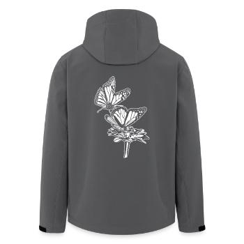 Monarch Schmetterling Skizze Grafik Schmetterling Liebhaber - Recycelte Männer Softshell-Jacke von Stanley/Stella - Anthrazit - Hinten - AI Model Male 185 light (185cm)