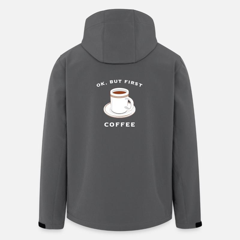 Ok but first coffee! - Men’s Recycled Softshell Jacket by Stanley/Stella - anthracite