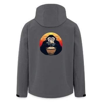 Gorilla Noodles Sunset - Men’s Recycled Softshell Jacket by Stanley/Stella - anthracite - Back - AI Model Male 185 light (185cm)