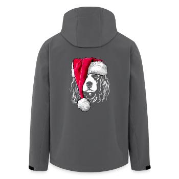 CAVALIER KING CHARLES SPANIEL mit Muetze Weihnacht - Recycelte Männer Softshell-Jacke von Stanley/Stella - Anthrazit - Hinten - AI Model Male 185 light (185cm)